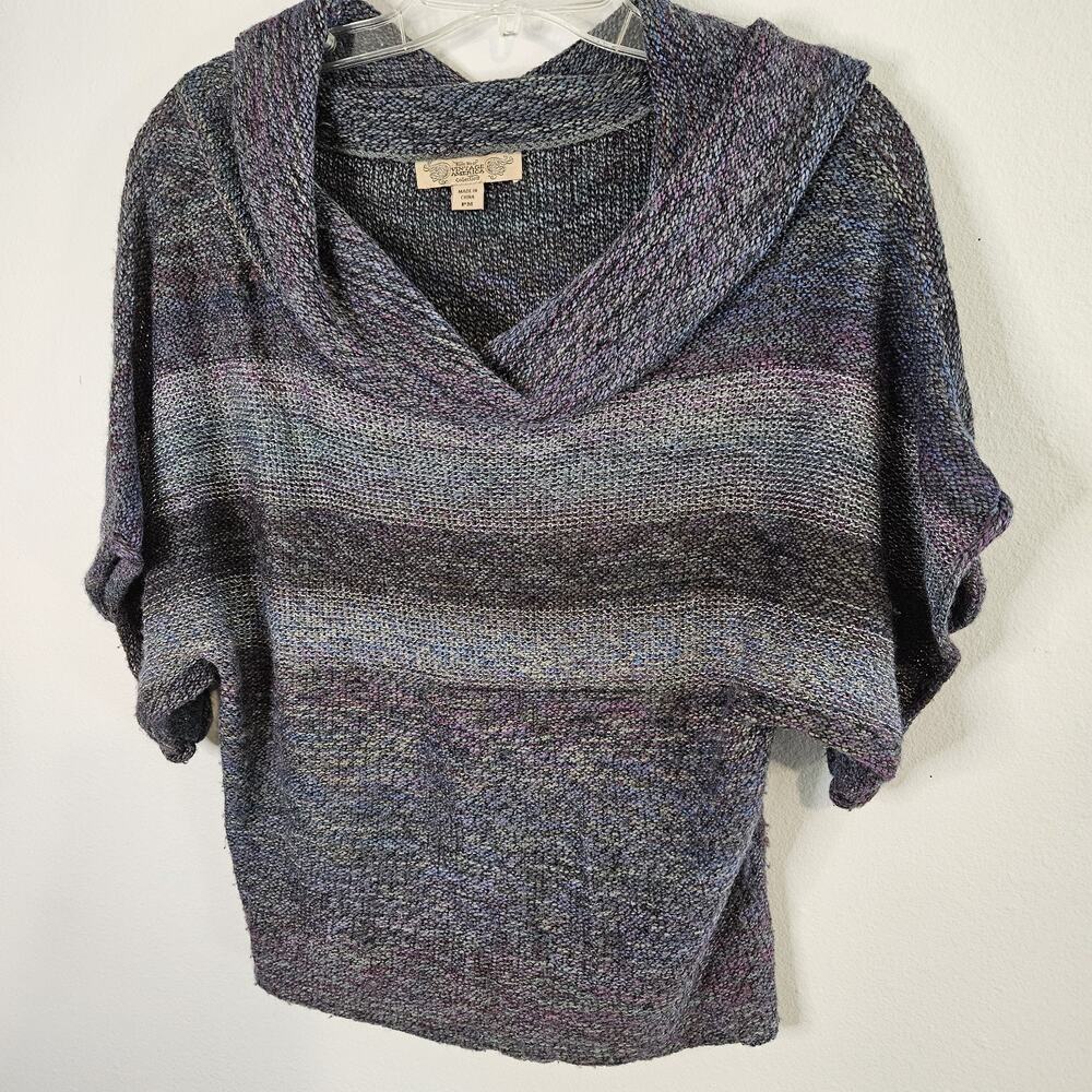 Vintage America By Nine West Sweater Vest Short Sleeve Blues Violet Size PM
